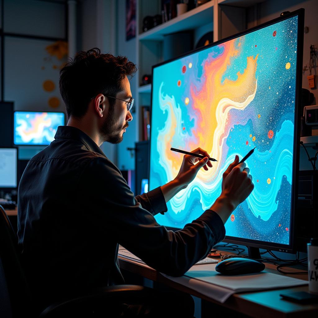 Tom Lee in his Digital Art Studio