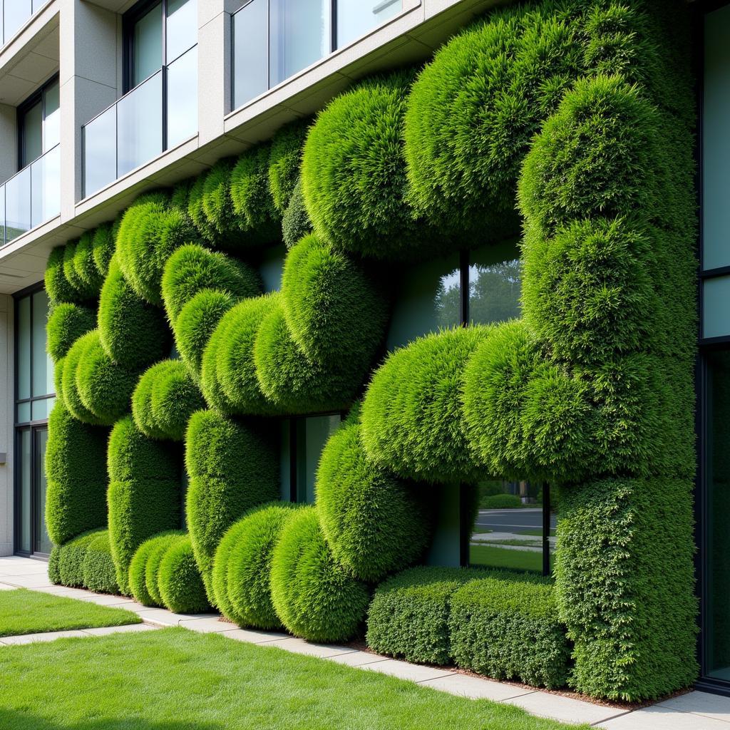 Vertical Garden with Geometric Topiary Wall Art