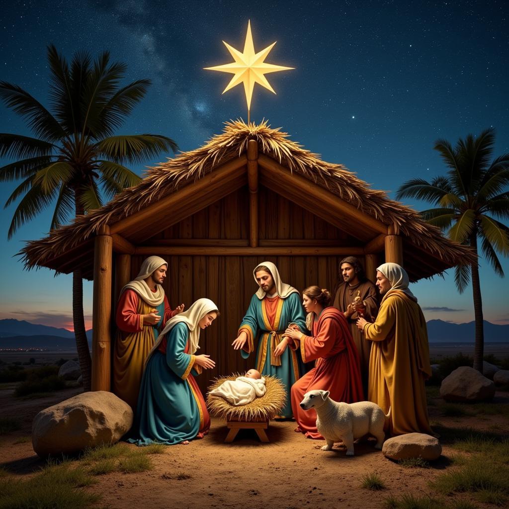 Traditional Christmas Art: Nativity Scene