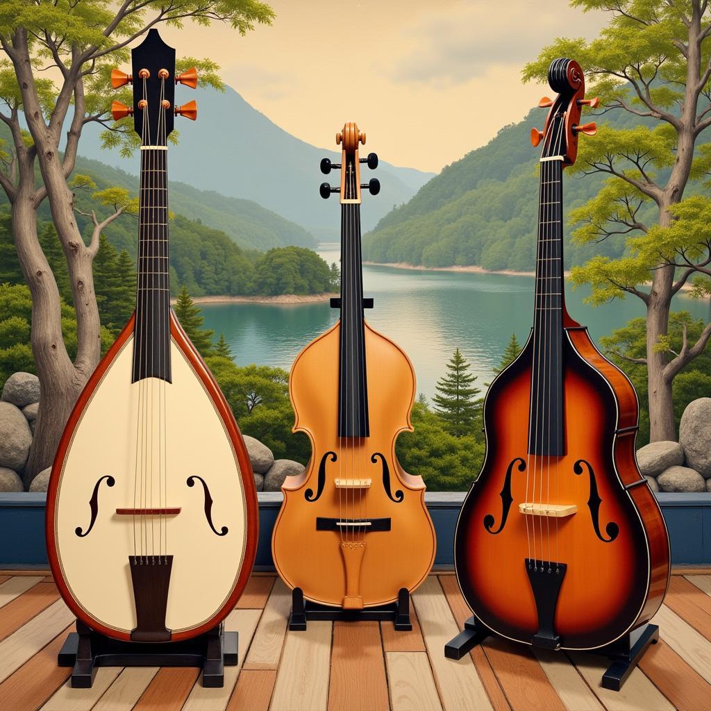 Traditional Japanese Instruments Painting