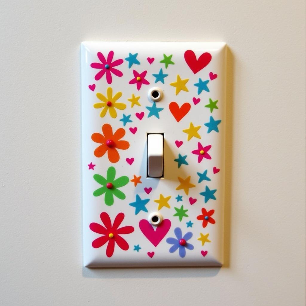 Decorating a light switch with cute patterns