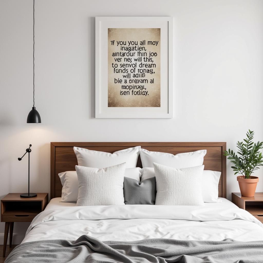 Tranh canvas bedroom quotes treo tường trong phòng ngủ hiện đại