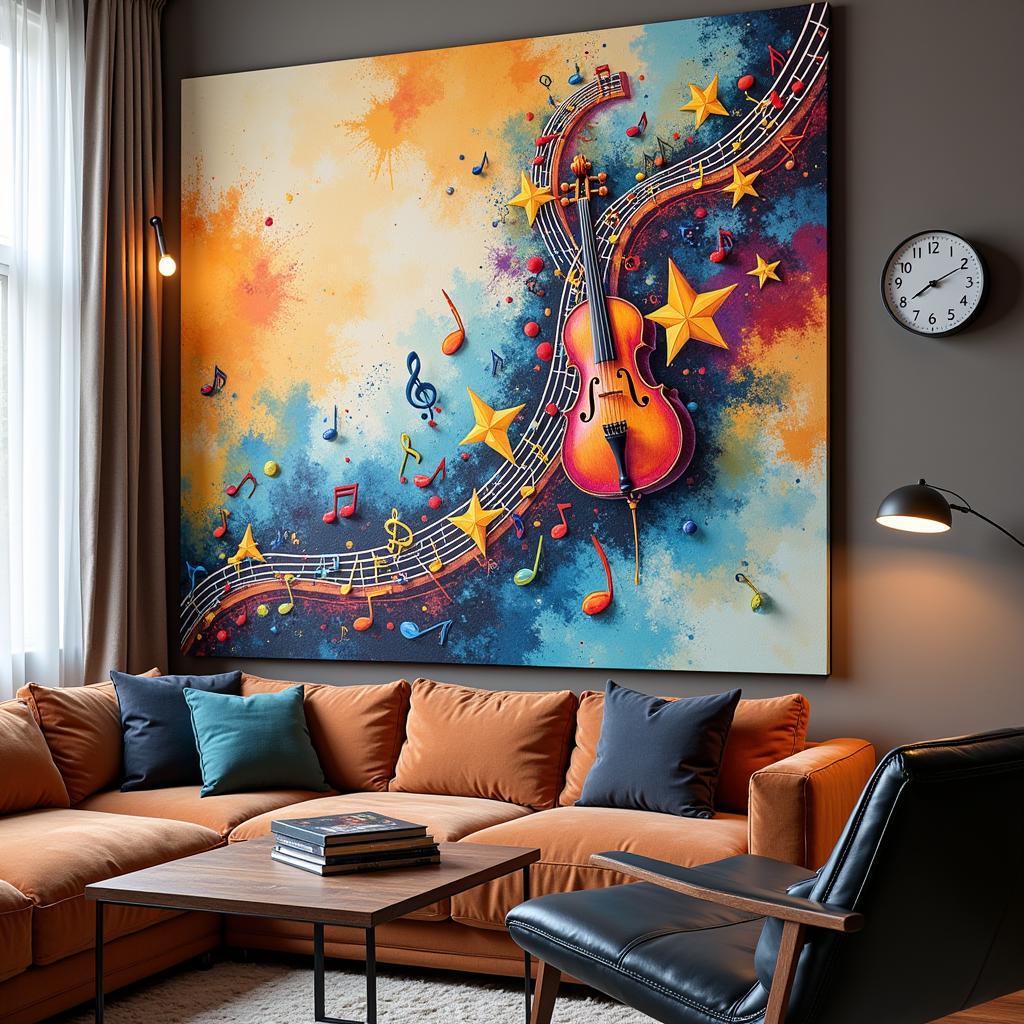 Tranh canvas music wall art treo tường phòng khách