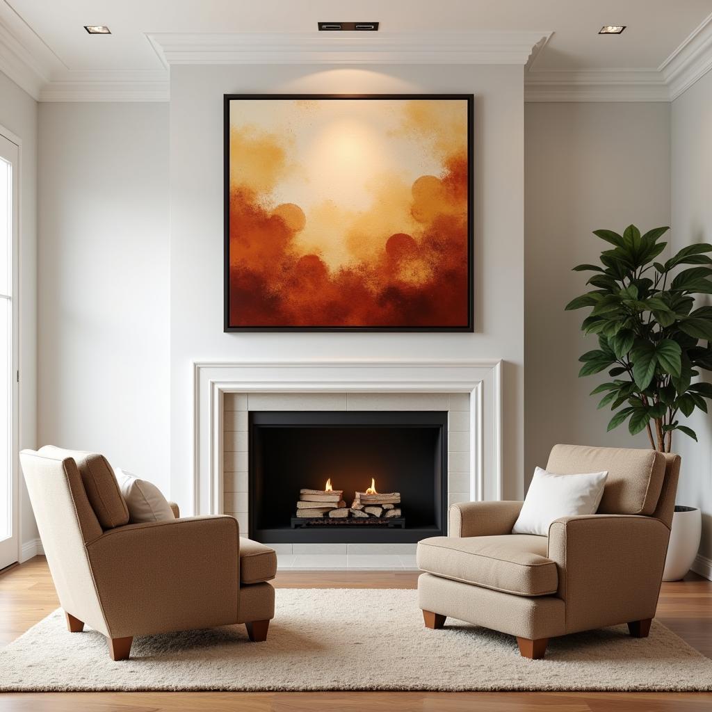 Abstract Art Frame as a Focal Point in a Living Room