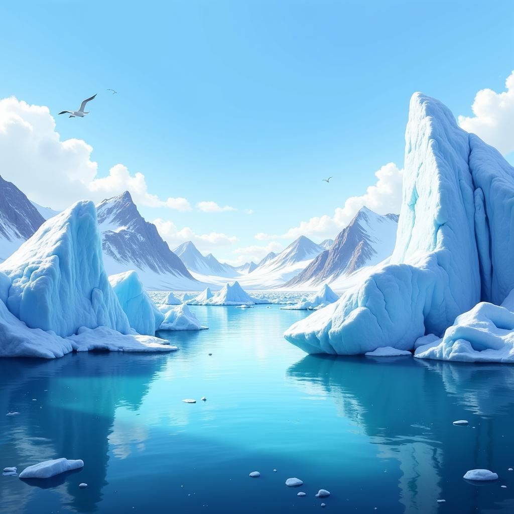 Bức tranh phong cảnh Antarctica Art