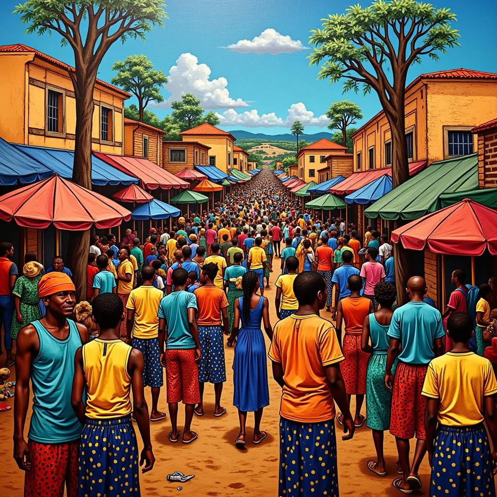 Modern African Canvas Painting