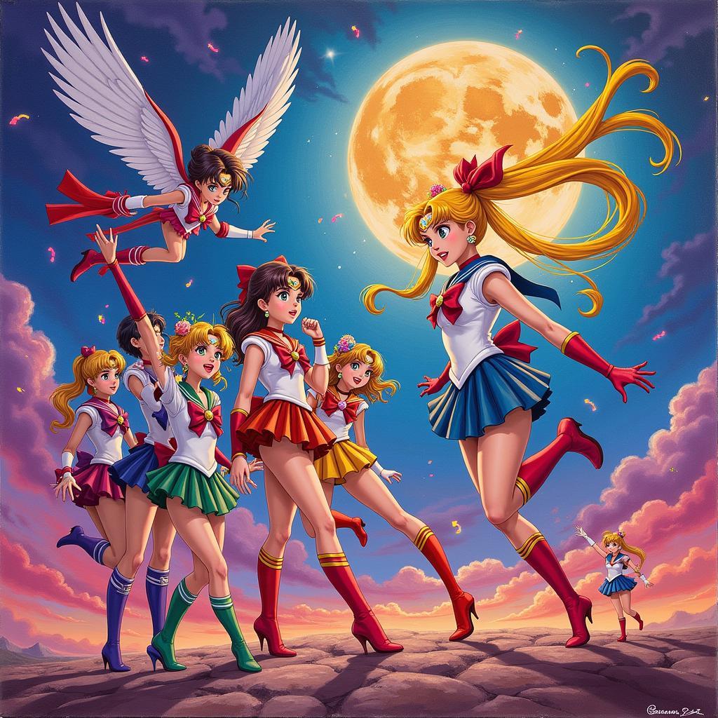 Tranh sơn dầu Sailor Moon