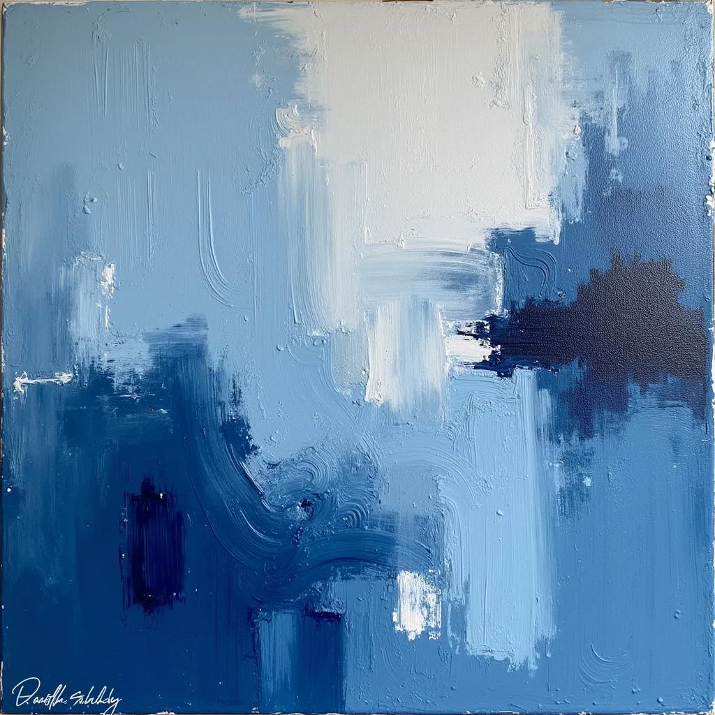 Blue and Grey Abstract Painting