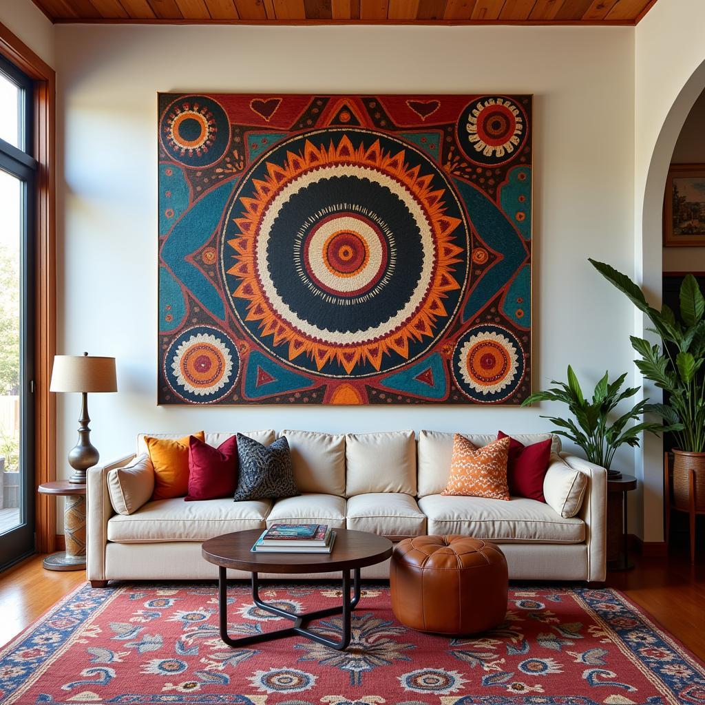 Native Wall Art in Living Room