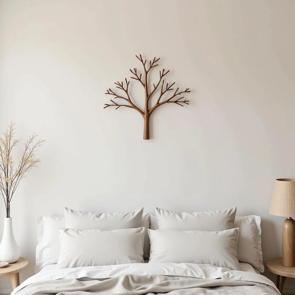 Tranh treo tường wood tree wall art cho phòng ngủ