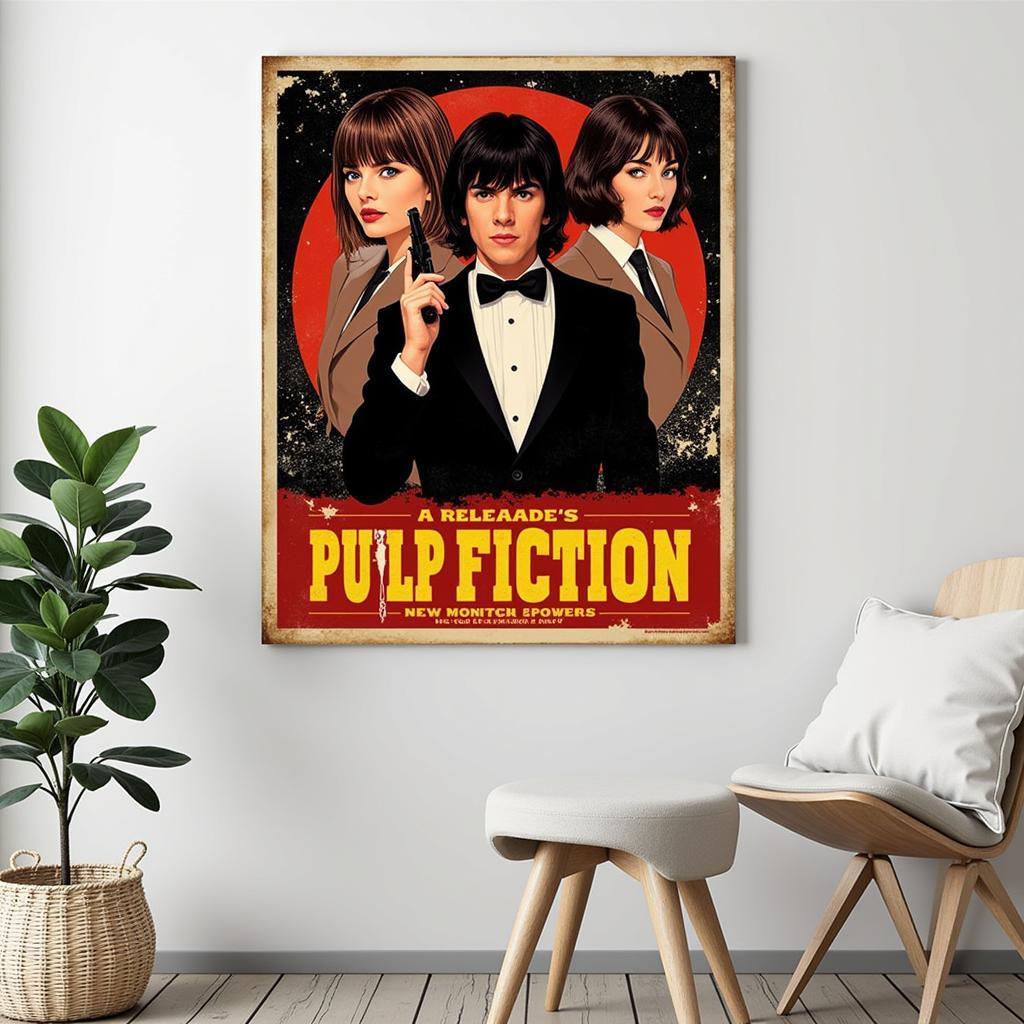 Pulp Fiction wall art with a vintage style