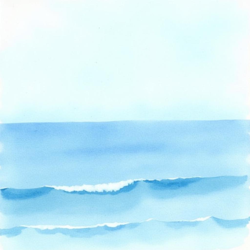 Traditional Blue Watercolor Painting