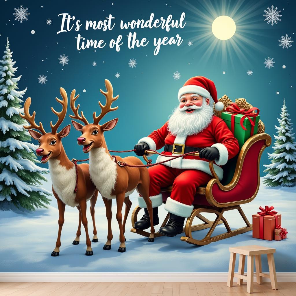 Tranh tường Giáng Sinh "It's the most wonderful time of the year" ấm áp