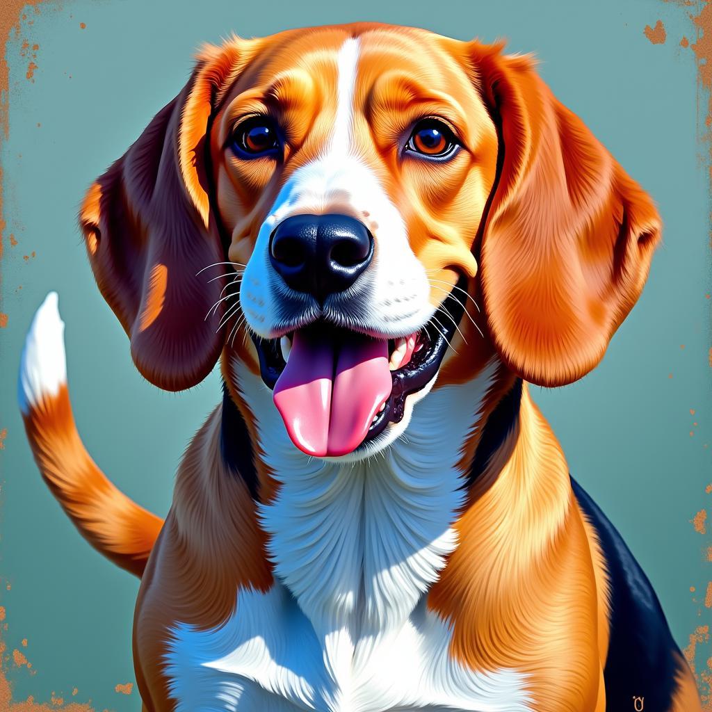 Tranh vẽ chó Beagle phong cách hiện đại