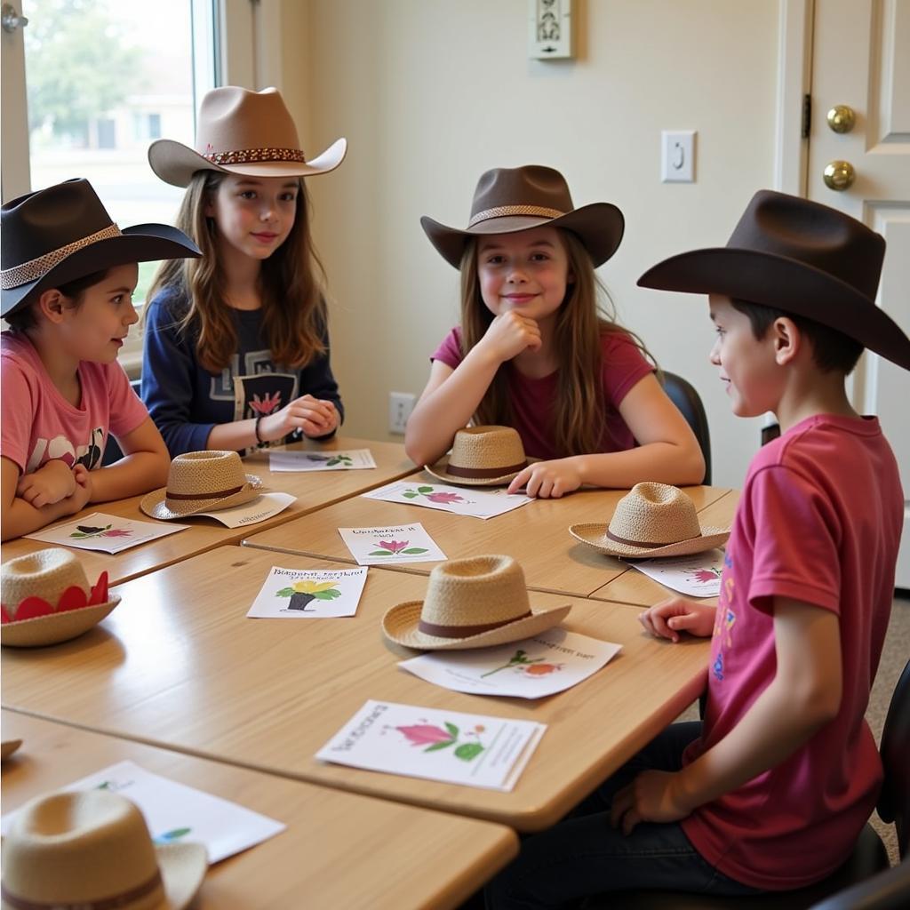 Children Making Cowboy Hats