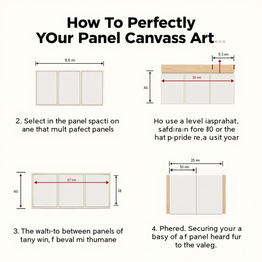 Hanging multi-panel canvas art on a wall