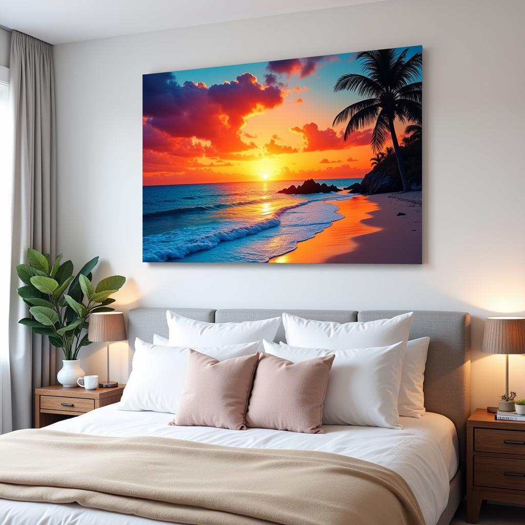 Tropical Beach Sunset Wall Art