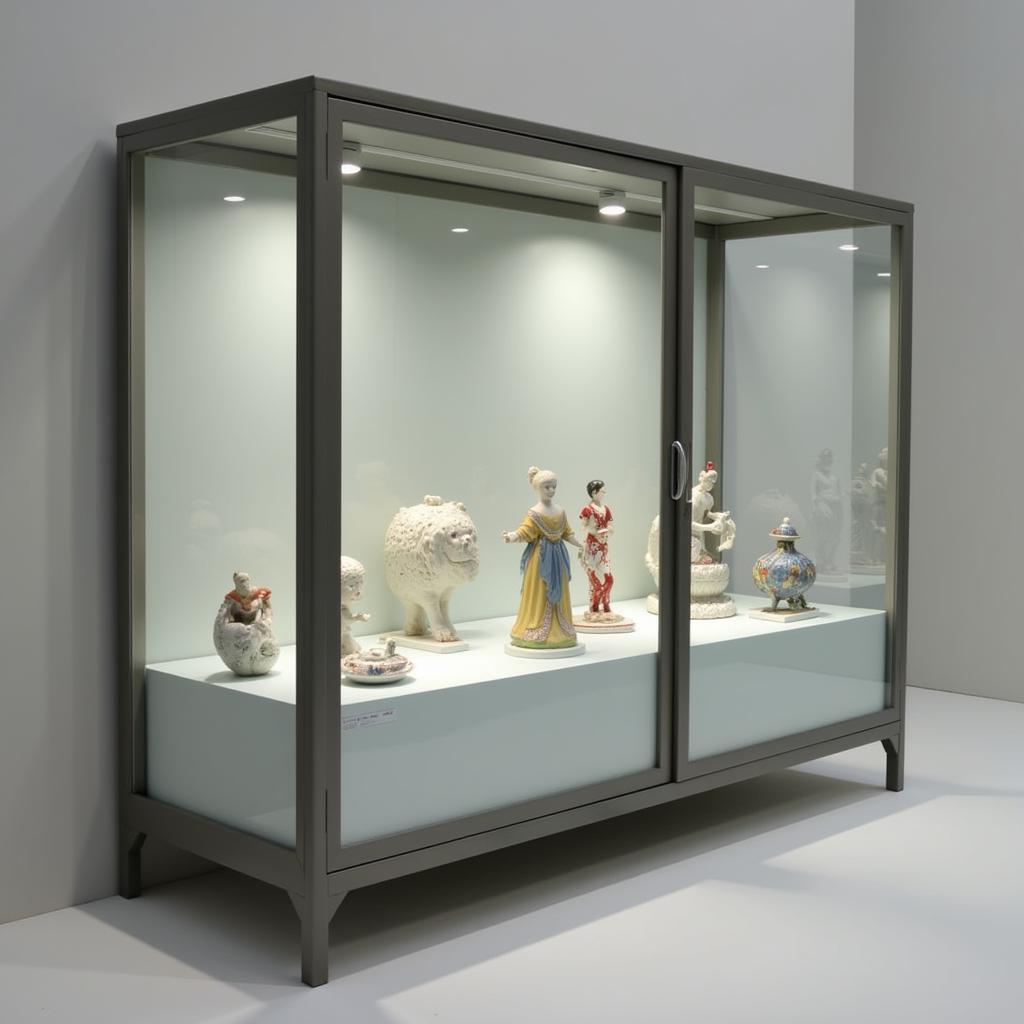 Glass display case for art