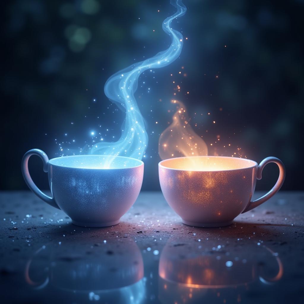 Two Cups Digital Art Depicting Spiritual Connection