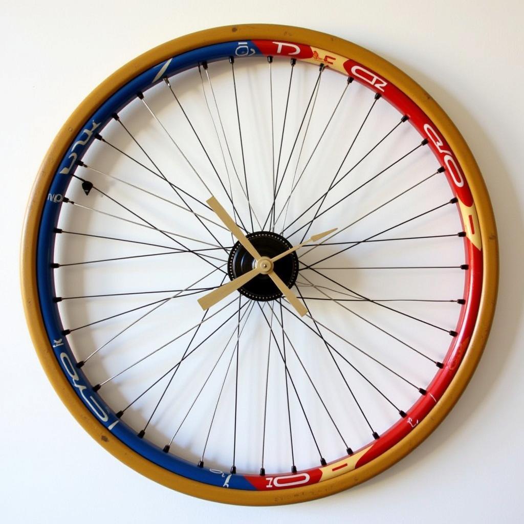 Upcycled Bicycle Wheel Wall Clock with working mechanism