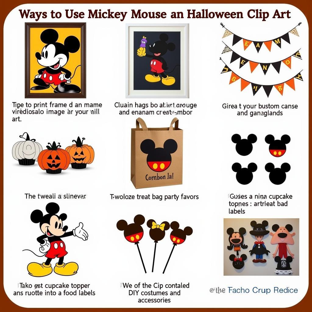 Different ways to use Mickey Mouse Halloween clip art for decorations