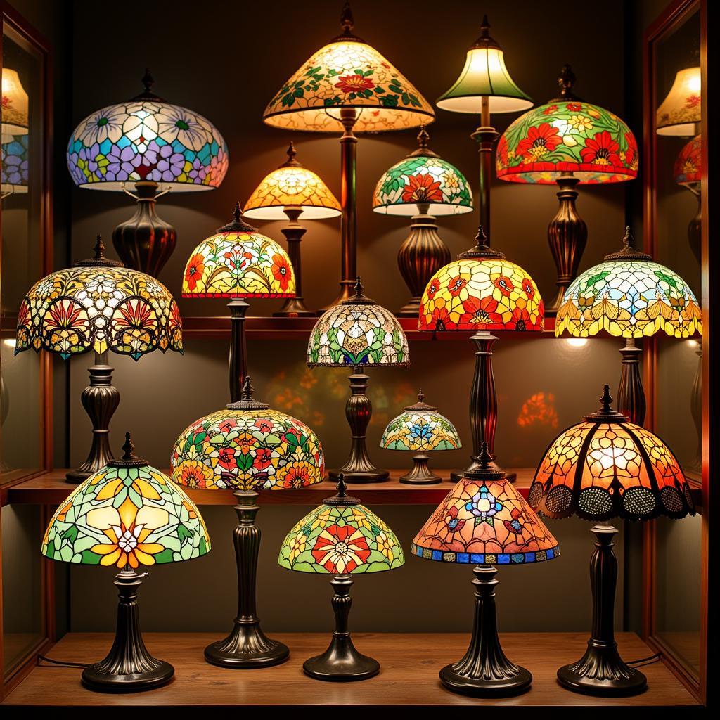 Variety of Art Glass Lamps in Different Styles and Sizes