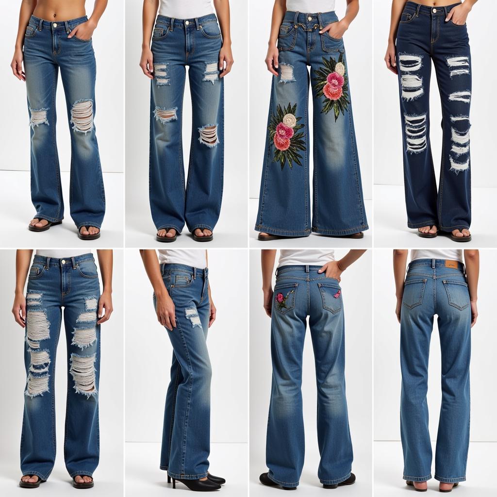 Different Styles of Distressed and Embellished Chaos Jeans