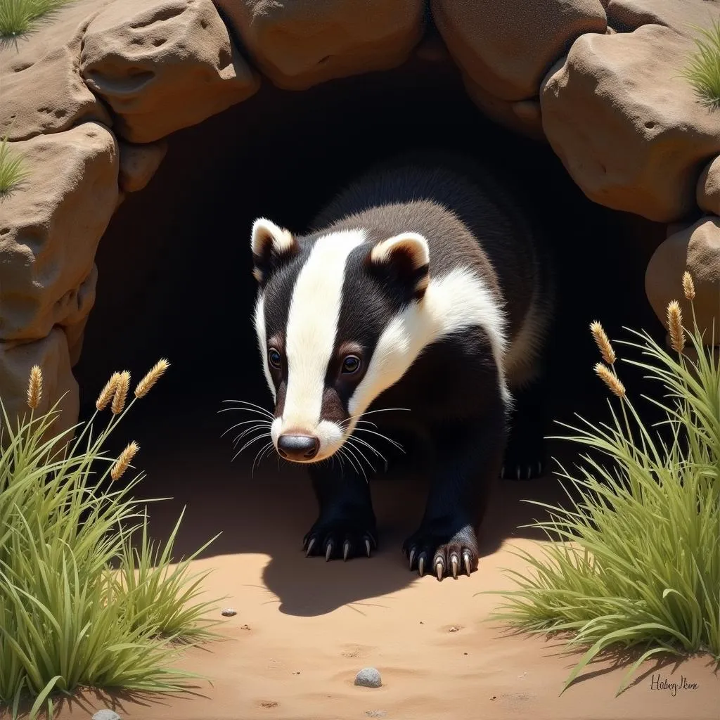 Tranh sơn dầu về Badger