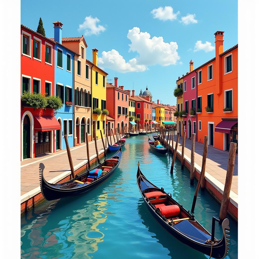 Venice canal scene canvas art