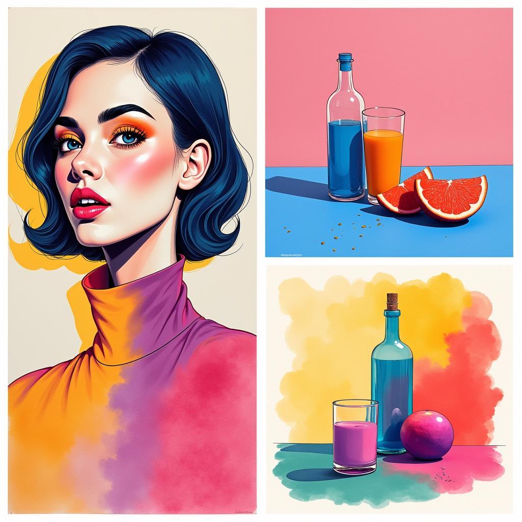 Exploring Vibrant Colors in Watercolor Pop Art