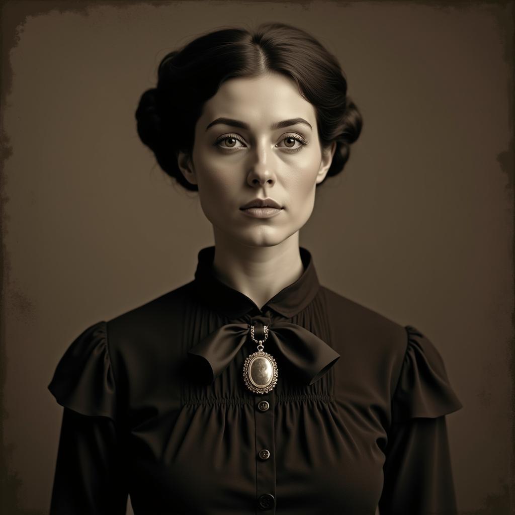 Victorian Mourning Portrait of a Woman in Black