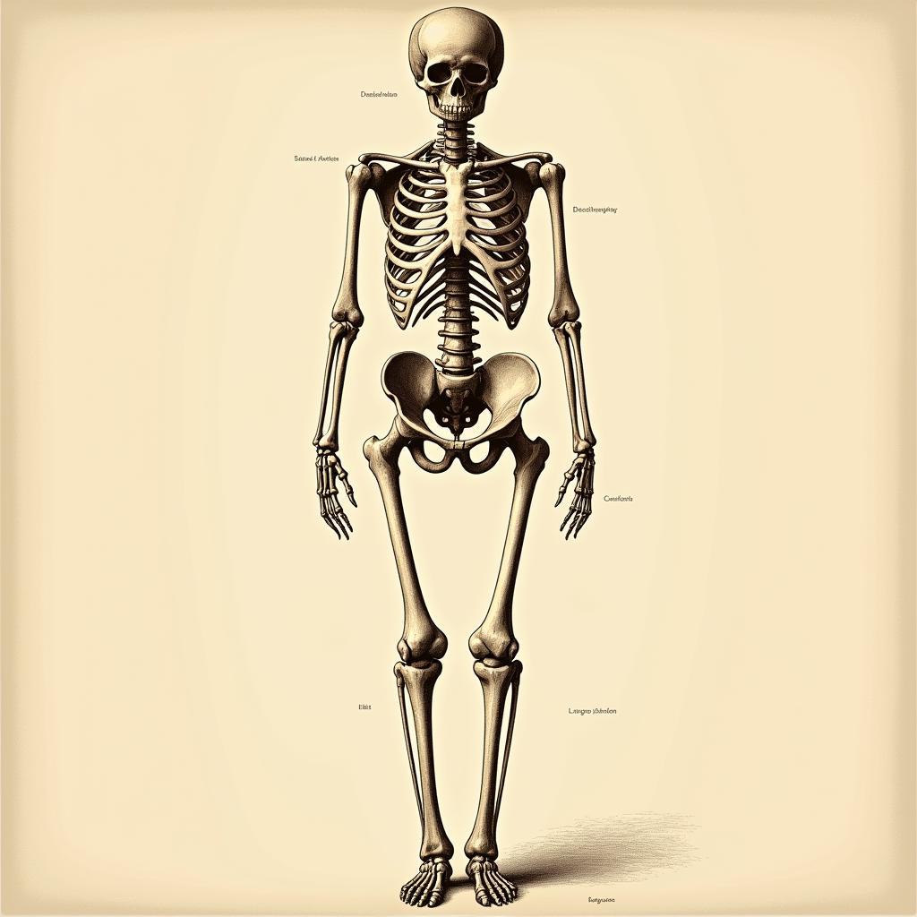 Vintage Anatomical Chart of the Human Skeletal System