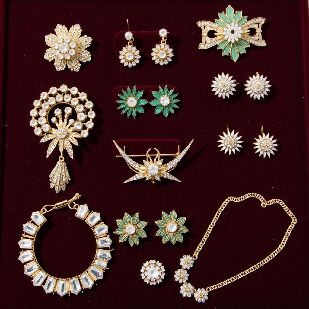 Vintage Art Deco Jewelry with Floral Motifs