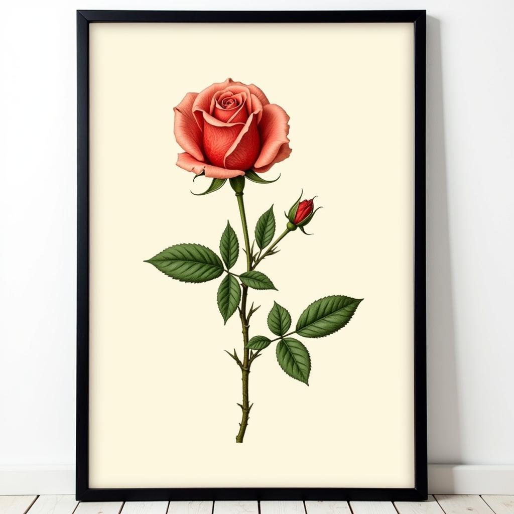 Vintage Botanical Flower Illustration Poster