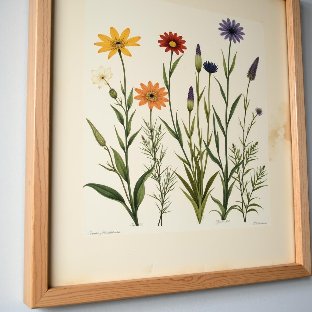 Vintage Botanical Illustration Framed Art