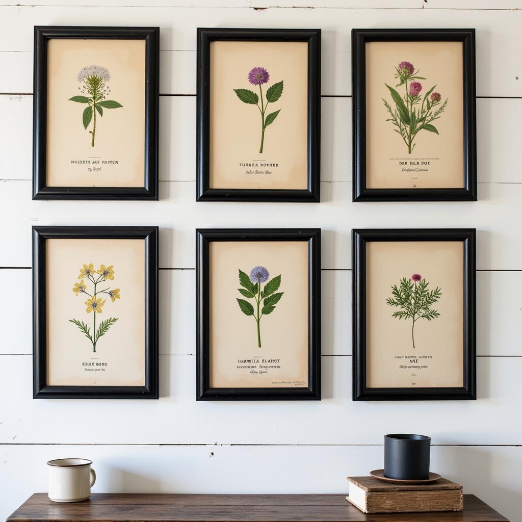 Vintage Botanical Prints Farmhouse Wall