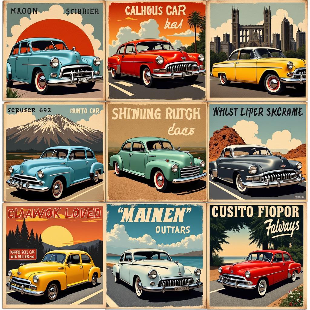 Collection of Vintage Car Posters