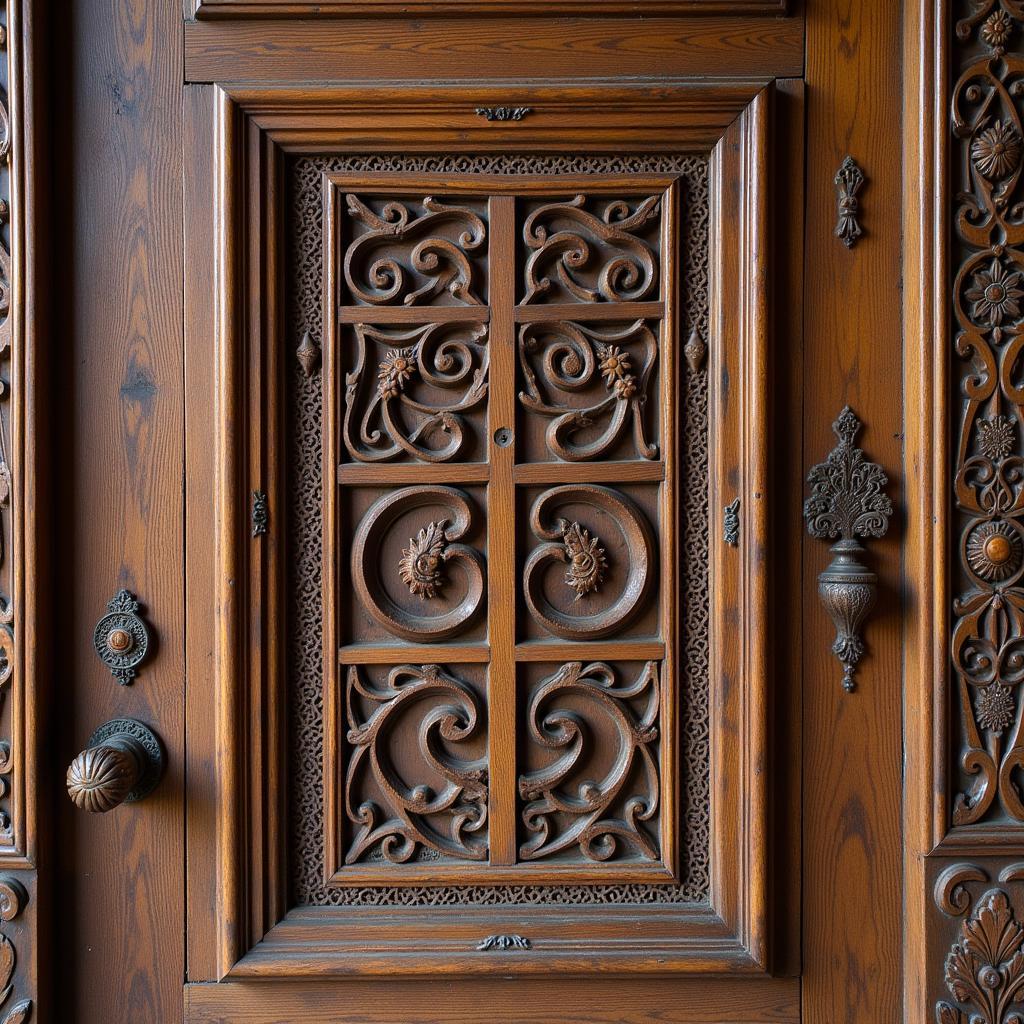 Vintage Door with Intricate Carvings