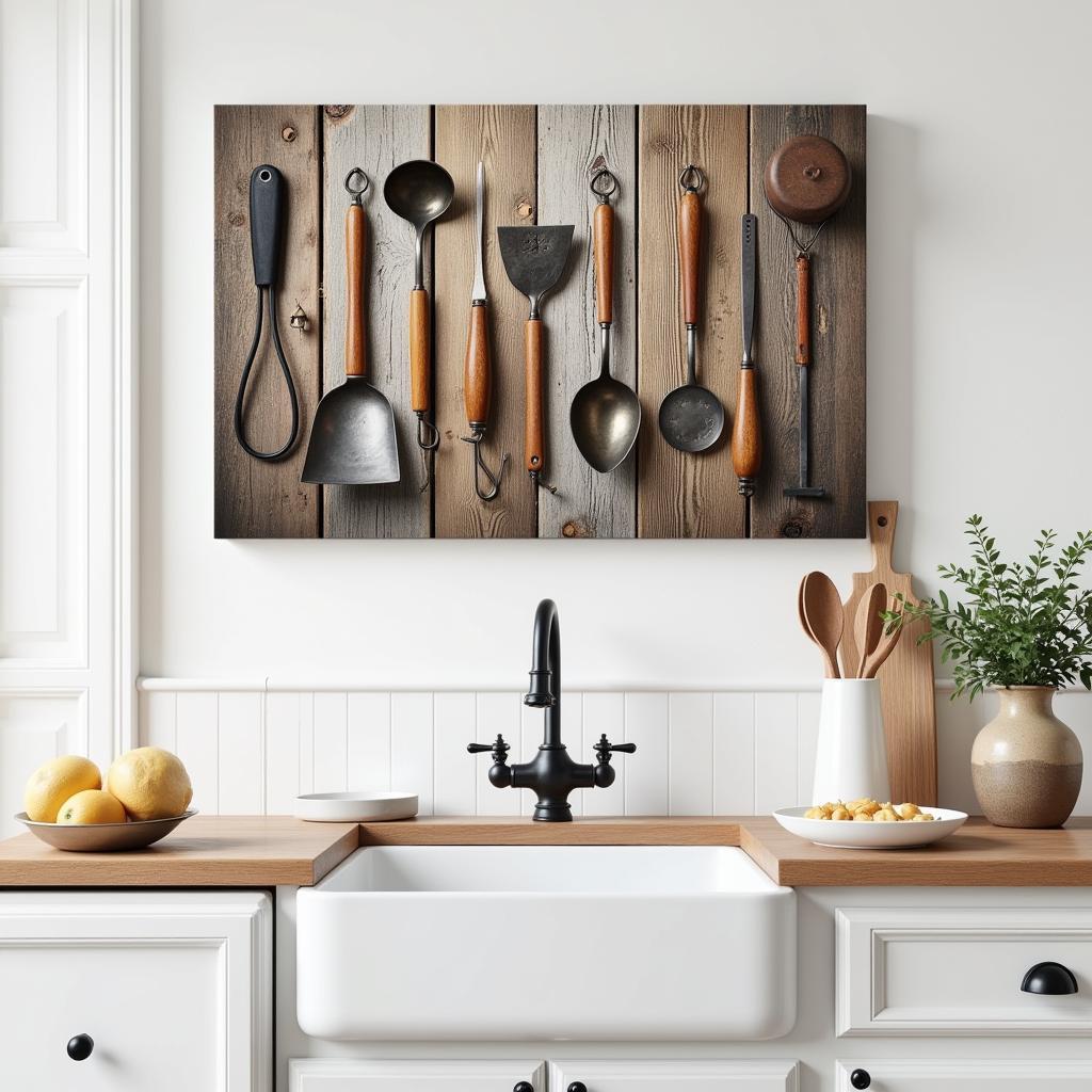 Vintage Farmhouse Kitchen Canvas Art