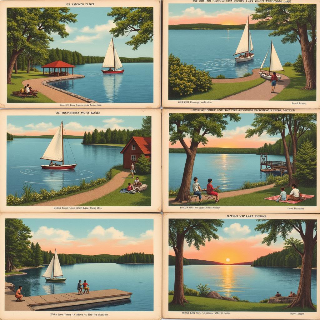 Vintage Postcards Depicting Lake Scenes