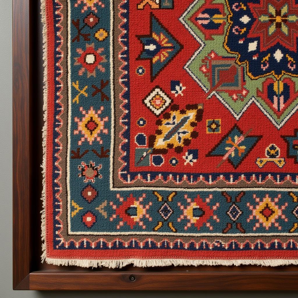 Vintage Rug Framed as Wall Art