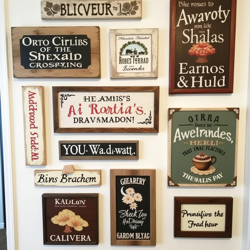 Vintage Wooden Signs and Plaques as Wall Decor