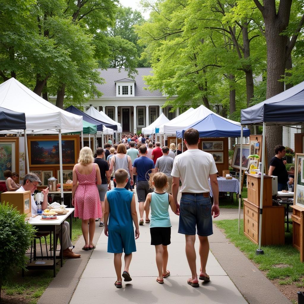 Visitors enjoying the Roycroft Art Festival