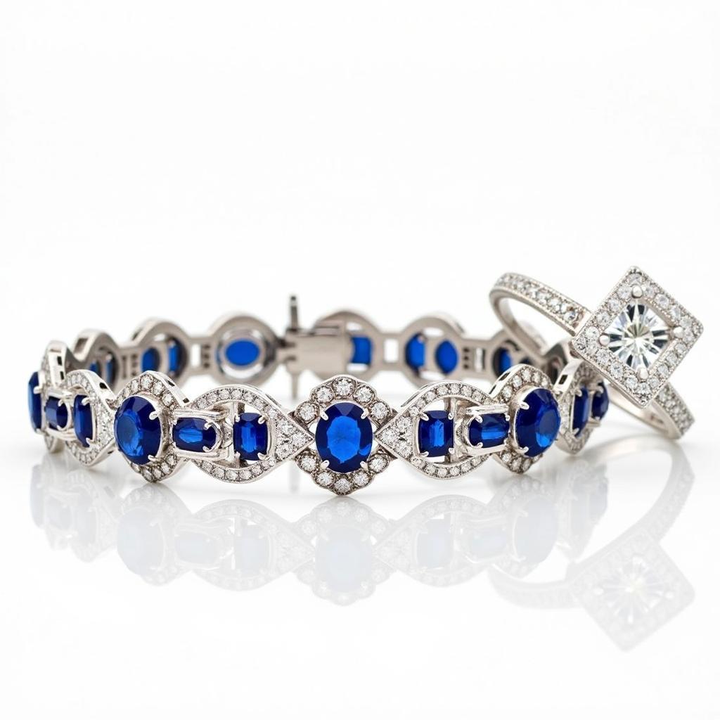 Art Deco diamond and sapphire bracelet