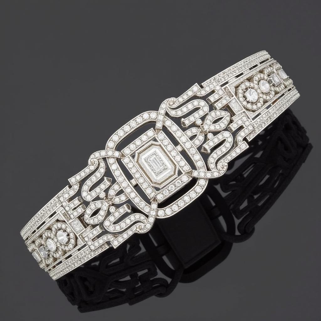 Art Deco diamond bracelet with geometrically set diamonds