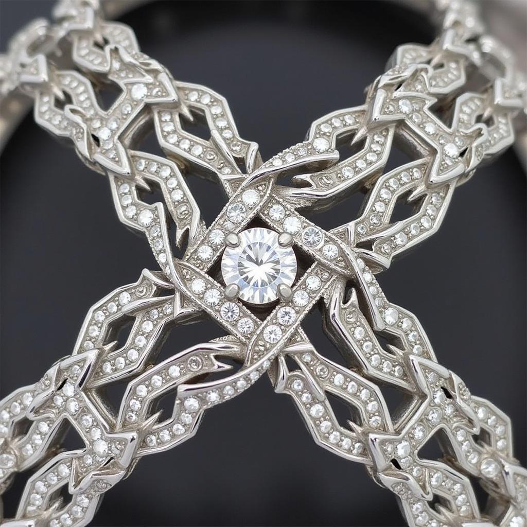 Art Deco Platinum Diamond Bracelet with Geometric Patterns