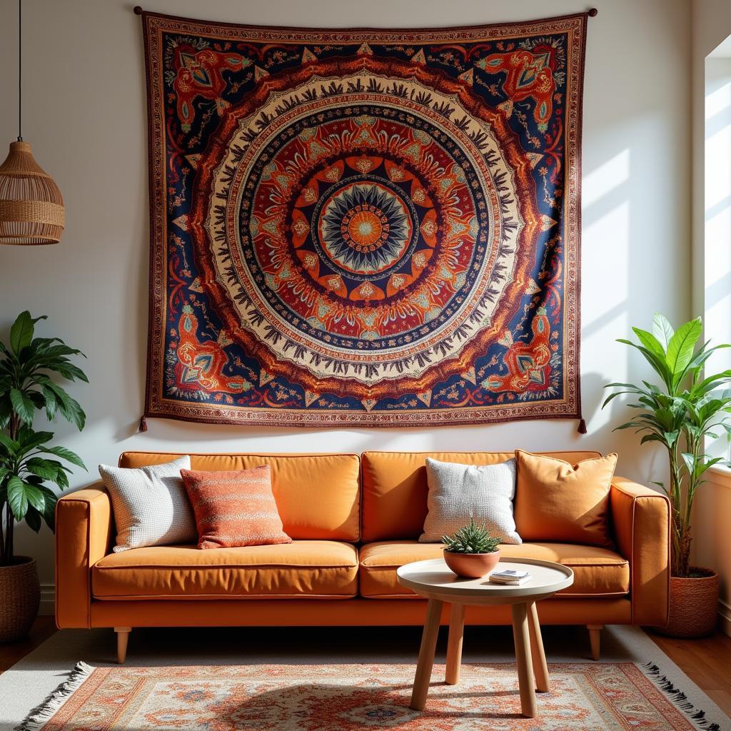 Bohemian Tapestry in Living Room