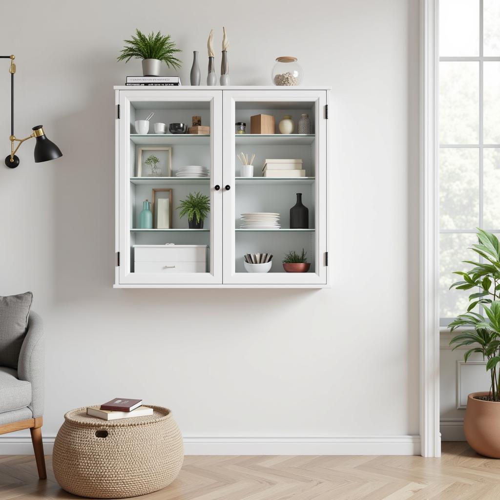 Wall-mounted arts and crafts cabinet