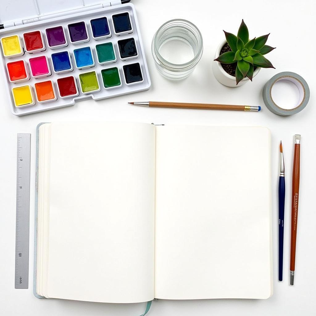 Essential watercolour art journaling supplies