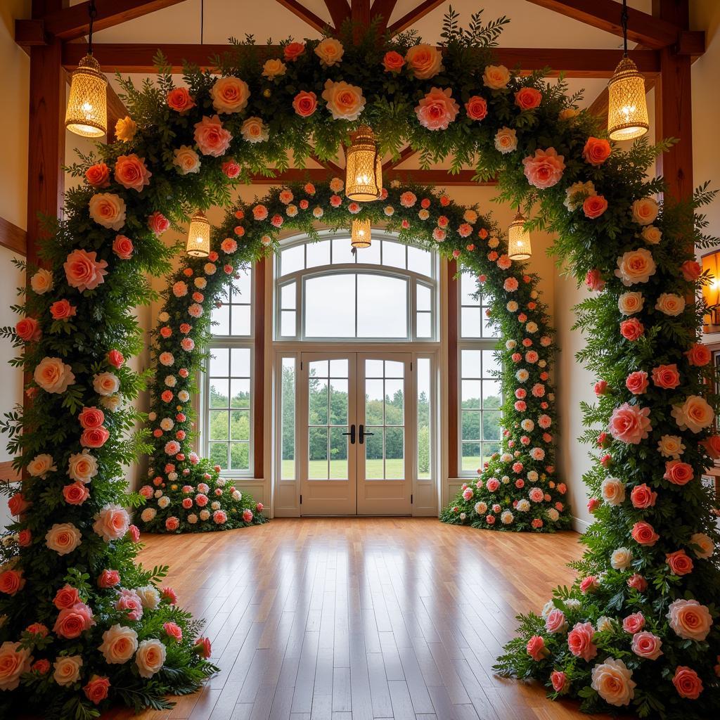 Wedding Venue with Floral Wall Art